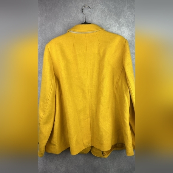 Talbots Classic Shetland Blazer Yellow Mustard Wool Office Women's Size 22WP - Picture 11 of 12